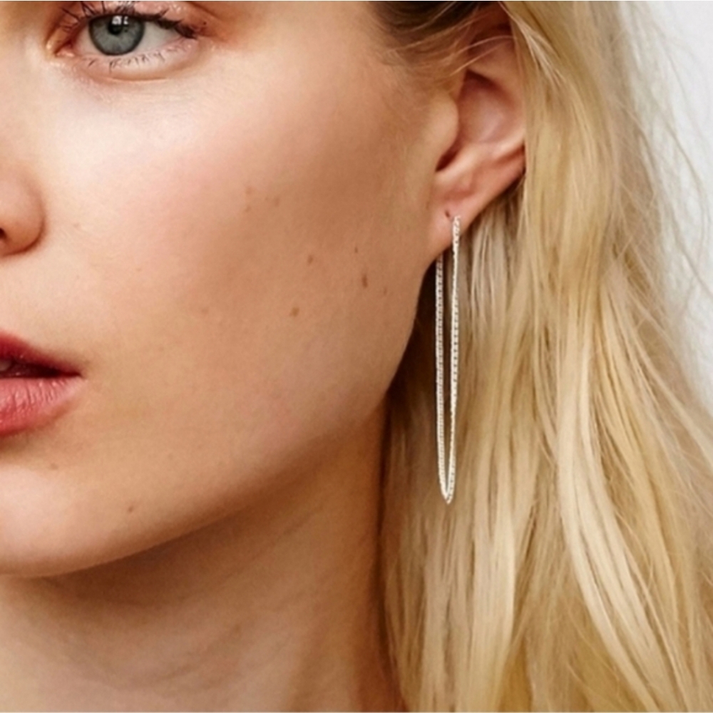 Free People Silver Chain Loop Earrings